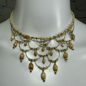 Unique beaded v shaped choker